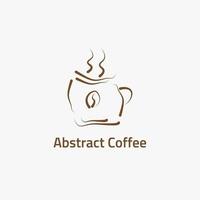 abstract logo van een kop van heet koffie vector