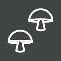 champignons lijn omgekeerd icoon vector