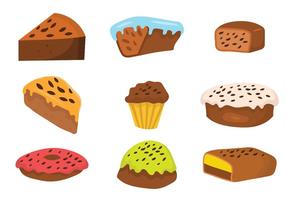 Gratis Rozijnen Cake Vector Set