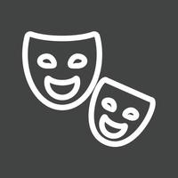 twee maskers lijn omgekeerd icoon vector