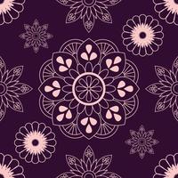 naadloos patroon met bloemen. creatief sier- decoratief mandala ontwerp achtergrond. vector illustratie.