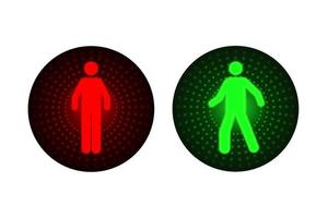 verkeer licht met rood en groen Mens vector