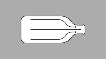 knelpunt fles. pijlen voor richting van vloeistof Uitgang van fles vernauwing nek van glas houder voor gemakkelijk gieten en drinken handig vorm voor vervoer en vector overdracht.