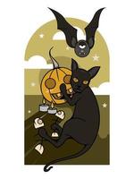 halloween zwart kat versie 2. perfect voor uw halloween ontwerp elementen. vector