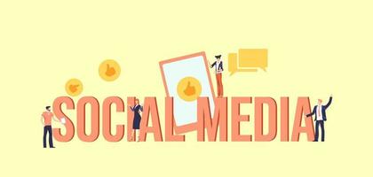 sociaal media concept. communicatie informatieve technologieën online referentie voor marketing. vector
