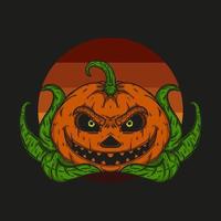 halloween pompoen hoofd vector illustratie