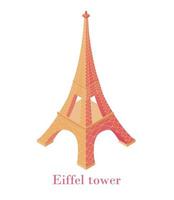 eiffel toren isometrisch. bouwkundig zich afvragen van wereld symbool Parijs historisch monument naar wijnoogst kunst. vector