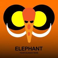 schattig olifant vector illustratie Aan geel helling zwart achtergrond