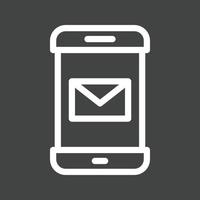 e-mail app lijn omgekeerd icoon vector