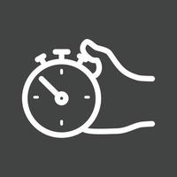 Holding stopwatch lijn omgekeerd icoon vector