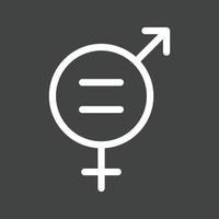 gendergelijkheid lijn omgekeerd pictogram vector