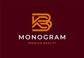 modern elegant luxe brief monogram eerste kb logo ontwerp vector