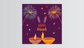 gelukkig diwali sociaal media banier vector