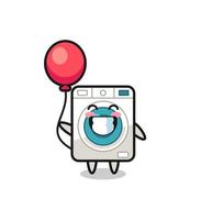 het wassen machine mascotte illustratie is spelen ballon vector