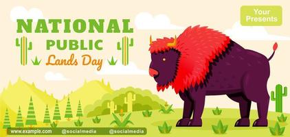 nationaal openbaar land- dag, bizon en natuur. geschikt voor evenementen vector
