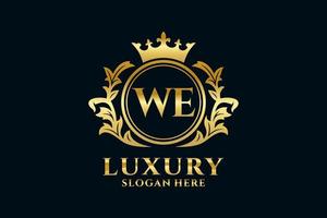 eerste wij brief Koninklijk luxe logo sjabloon in vector kunst voor luxueus branding projecten en andere vector illustratie.