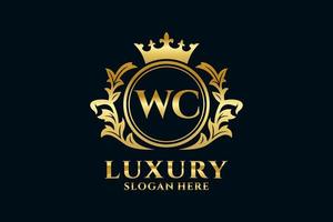 eerste wc brief Koninklijk luxe logo sjabloon in vector kunst voor luxueus branding projecten en andere vector illustratie.