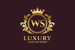 eerste ws brief Koninklijk luxe logo sjabloon in vector kunst voor luxueus branding projecten en andere vector illustratie.