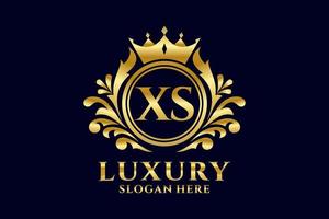 eerste xs brief Koninklijk luxe logo sjabloon in vector kunst voor luxueus branding projecten en andere vector illustratie.