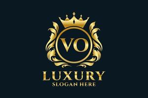 eerste vo brief Koninklijk luxe logo sjabloon in vector kunst voor luxueus branding projecten en andere vector illustratie.