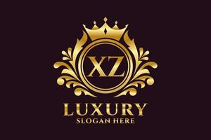 eerste xz brief Koninklijk luxe logo sjabloon in vector kunst voor luxueus branding projecten en andere vector illustratie.