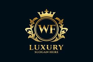 eerste wf brief Koninklijk luxe logo sjabloon in vector kunst voor luxueus branding projecten en andere vector illustratie.