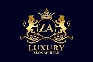 eerste za brief leeuw Koninklijk luxe logo sjabloon in vector kunst voor luxueus branding projecten en andere vector illustratie.