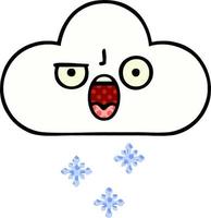 stripboekstijl cartoon sneeuwwolk vector