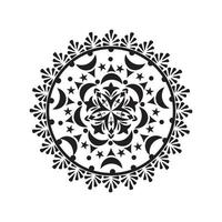 zwart en wit mandala vector geïsoleerd Aan wit. vector hand- getrokken circulaire decoratief element.mandala patroon zwart en wit mooi zo humeur