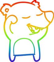 regenbooggradiënt lijntekening cartoon beer vector