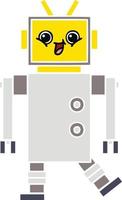 egale kleur retro cartoon robot vector