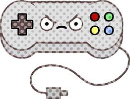 cartoon gamecontroller in stripboekstijl vector