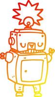 warme gradiënt lijntekening cartoon robot vector