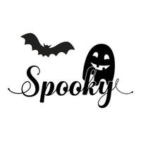 spookachtig halloween partij tekens. geest, inzet silhouet Aan wit achtergrond. vector illustratie voor prints Aan t-shirts en Tassen, affiches, kaarten.