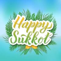 gelukkig sukkot schoonschrift hand- belettering vector