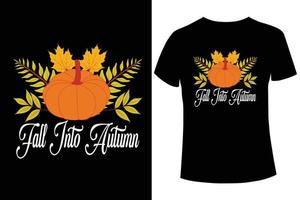 vallen in herfst t-shirt ontwerp sjabloon vector