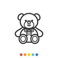 schattig teddy beer, icoon, vector en illustratie.