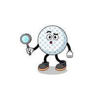 mascotte van golf bal zoeken vector