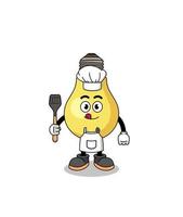 mascotte illustratie van licht lamp chef vector