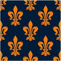 oranje en blauw wijnoogst bloemen patroon vector