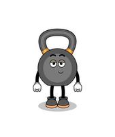 kettlebell tekenfilm paar met verlegen houding vector