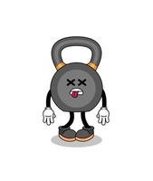 kettlebell mascotte illustratie is dood vector