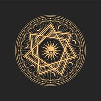 occult magie teken, esoterisch pentagram met schedel vector