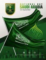 23 september, onafhankelijkheid dag van saudi Arabië. banier en poster sjabloon ontwerp. vector