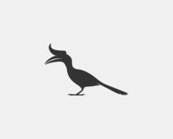 neushoornvogel vector silhouet