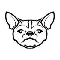 schattige cartoon vector illustratie icoon van een chihuahua puppy hondje. het is een overzichtsstijl.