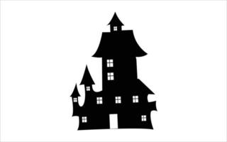 zwart halloween huis halloween achtervolgd huis symbool vector illustratie