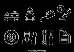 Auto Service Line Icons vector