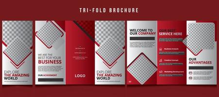 creatief drievoud brochure ontwerp. zakelijke bedrijf afzet sjabloon voor drievoud folder, lay-out met modern ontwerp vector en abstract achtergrond. creatief concept 3 gevouwen folder of brochure na,