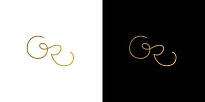 gemakkelijk en luxe handgeschreven brief gr initialen logo ontwerp vector